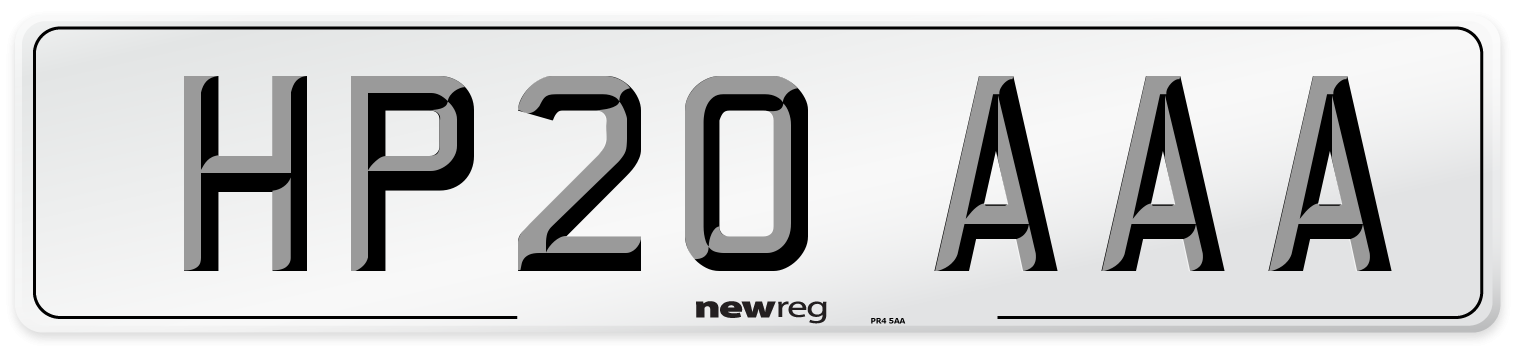 HP20 AAA Number Plate from New Reg